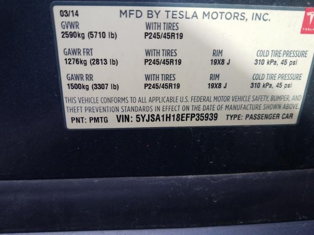 Photo 9 VIN: 5YJSA1H18EFP35939 - TESLA MODEL S 