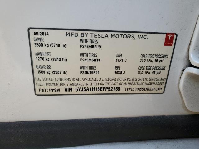 Photo 12 VIN: 5YJSA1H18EFP52160 - TESLA MODEL S 