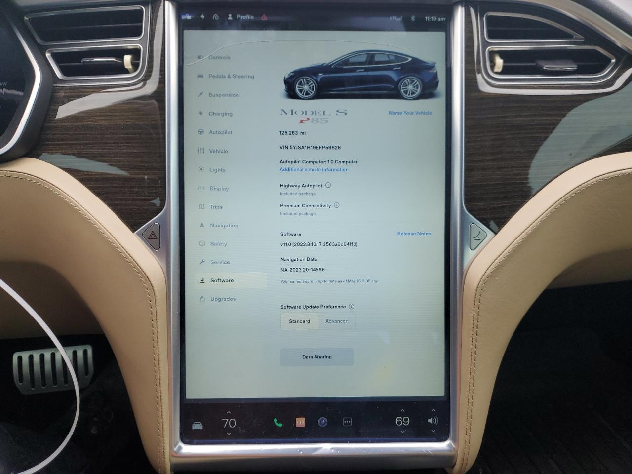 Photo 8 VIN: 5YJSA1H19EFP59828 - TESLA MODEL S 