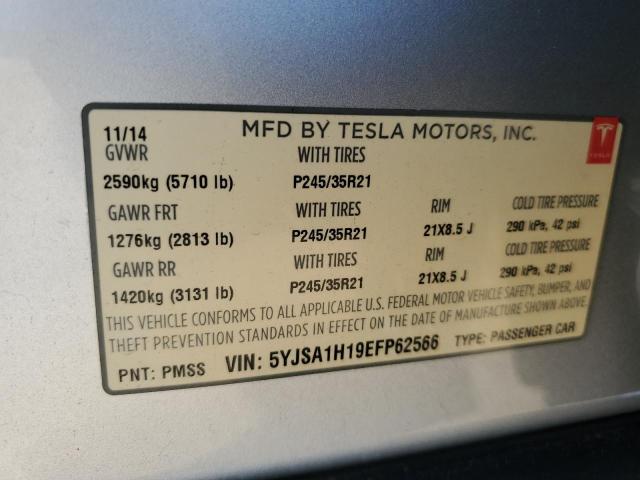 Photo 12 VIN: 5YJSA1H19EFP62566 - TESLA MODEL S 