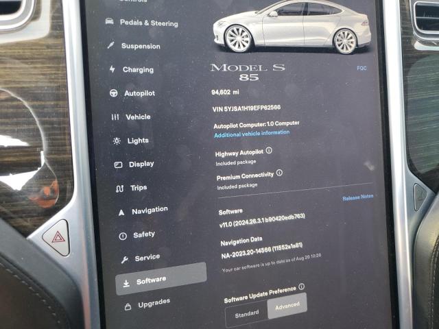 Photo 8 VIN: 5YJSA1H19EFP62566 - TESLA MODEL S 