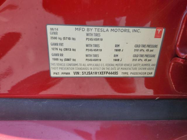 Photo 12 VIN: 5YJSA1H1XEFP44495 - TESLA MODEL S 