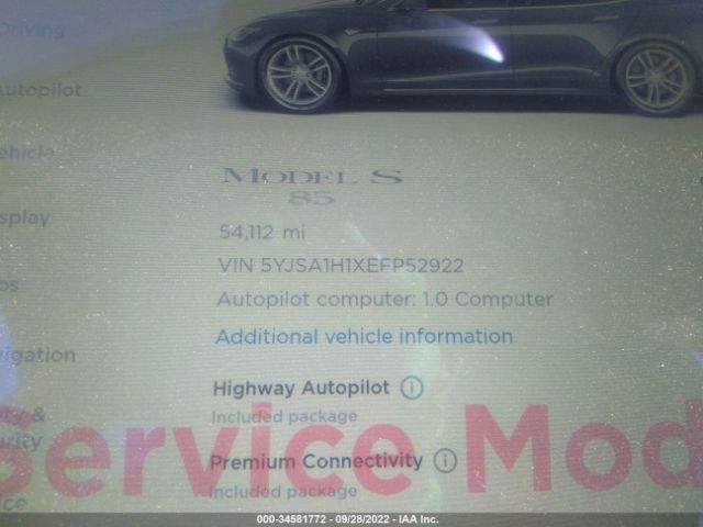 Photo 6 VIN: 5YJSA1H1XEFP52922 - TESLA MODEL S 