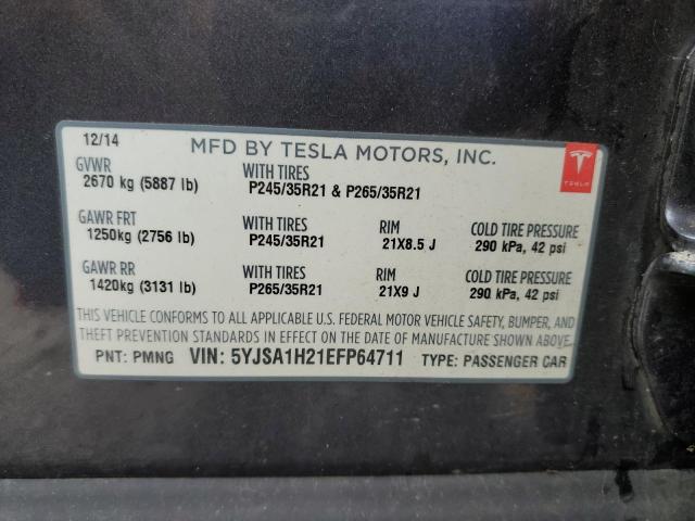 Photo 12 VIN: 5YJSA1H21EFP64711 - TESLA MODEL S 