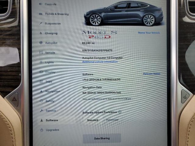 Photo 8 VIN: 5YJSA1H21EFP64711 - TESLA MODEL S 