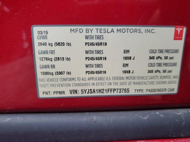 Photo 11 VIN: 5YJSA1H21FFP73765 - TESLA MODEL S 85 