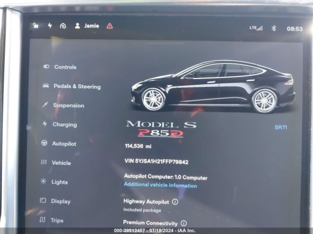 Photo 6 VIN: 5YJSA1H21FFP79842 - TESLA MODEL S 