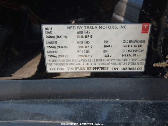 Photo 8 VIN: 5YJSA1H21FFP79842 - TESLA MODEL S 