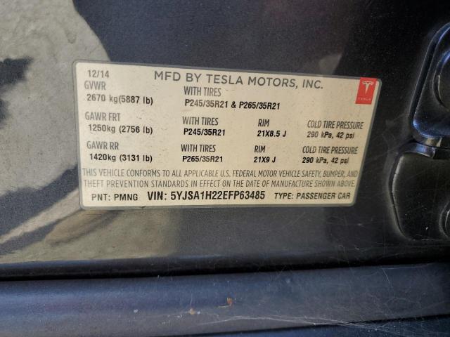 Photo 11 VIN: 5YJSA1H22EFP63485 - TESLA MODEL S 