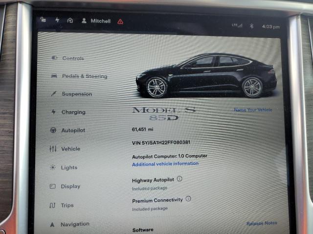 Photo 8 VIN: 5YJSA1H22FF080381 - TESLA MODEL S 