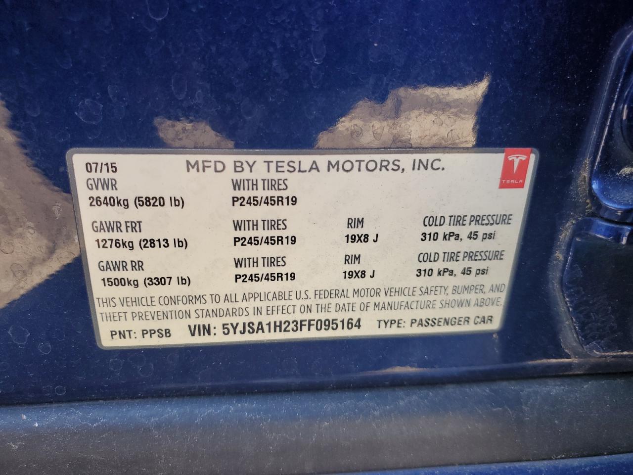 Photo 11 VIN: 5YJSA1H23FF095164 - TESLA MODEL S 