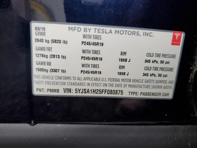 Photo 11 VIN: 5YJSA1H25FF080875 - TESLA MODEL S 85 