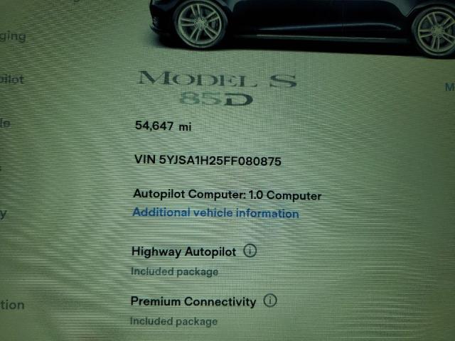 Photo 8 VIN: 5YJSA1H25FF080875 - TESLA MODEL S 85 