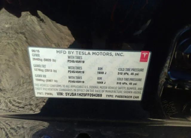 Photo 8 VIN: 5YJSA1H25FF094369 - TESLA MODEL S 