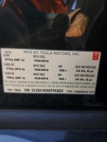 Photo 11 VIN: 5YJSA1H26EFP63022 - TESLA MODEL S 