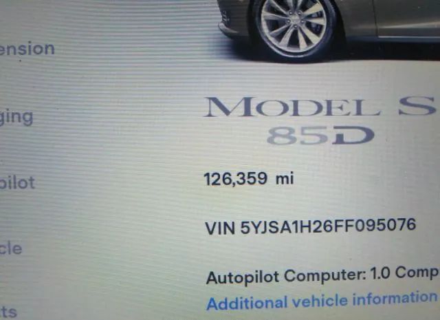 Photo 6 VIN: 5YJSA1H26FF095076 - TESLA MODEL S 