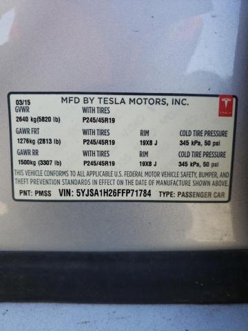 Photo 12 VIN: 5YJSA1H26FFP71784 - TESLA MODEL S 85 