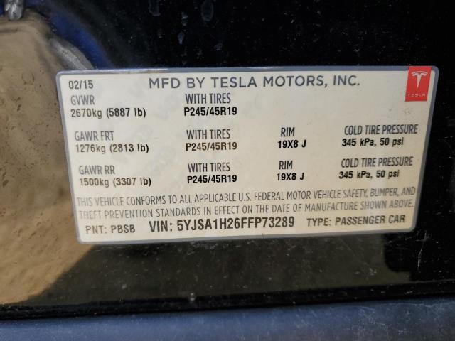 Photo 11 VIN: 5YJSA1H26FFP73289 - TESLA MODEL S 85 