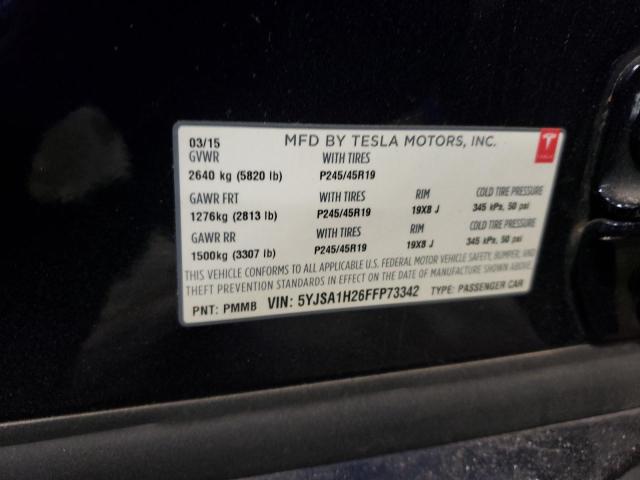 Photo 12 VIN: 5YJSA1H26FFP73342 - TESLA MODEL S 85 