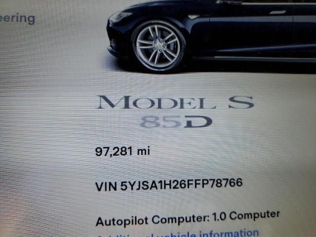 Photo 8 VIN: 5YJSA1H26FFP78766 - TESLA MODEL S 85 