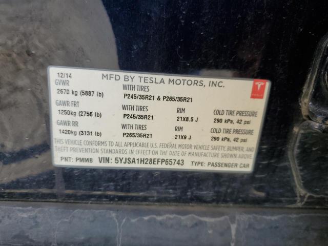 Photo 11 VIN: 5YJSA1H28EFP65743 - TESLA MODEL S 