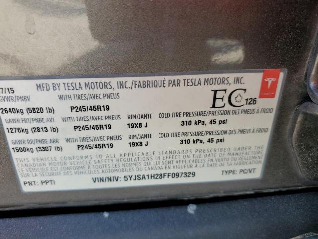 Photo 9 VIN: 5YJSA1H28FF097329 - TESLA MODEL S 