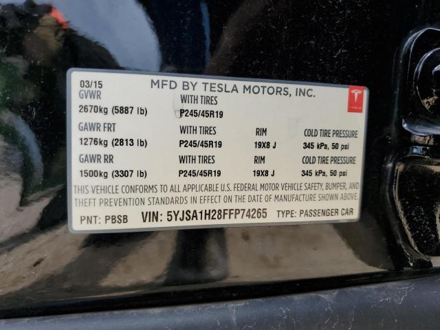 Photo 11 VIN: 5YJSA1H28FFP74265 - TESLA MODEL S 