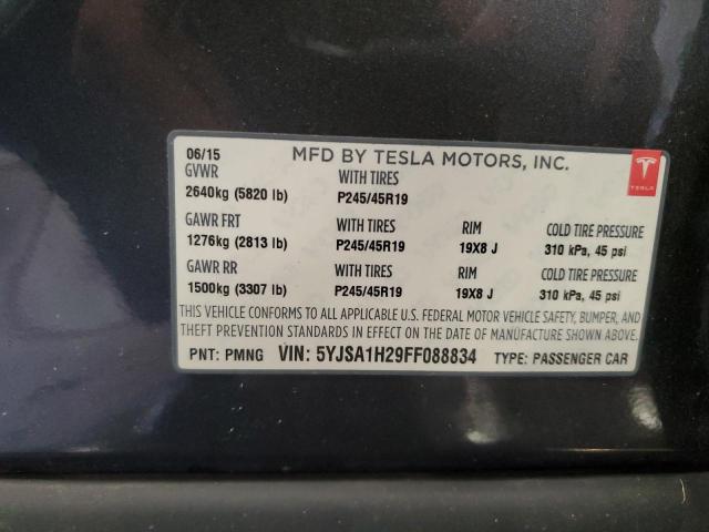 Photo 12 VIN: 5YJSA1H29FF088834 - TESLA MODEL S 85 