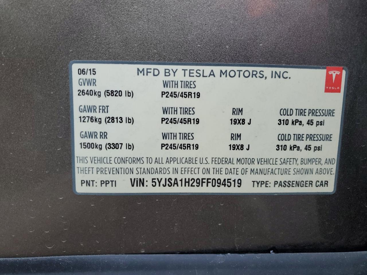 Photo 11 VIN: 5YJSA1H29FF094519 - TESLA MODEL S 