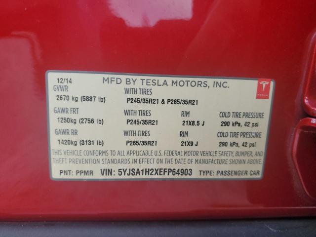 Photo 11 VIN: 5YJSA1H2XEFP64903 - TESLA MODEL S 