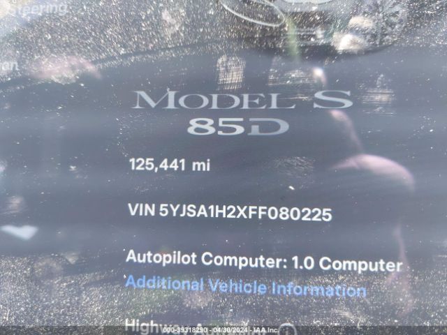 Photo 6 VIN: 5YJSA1H2XFF080225 - TESLA MODEL S 