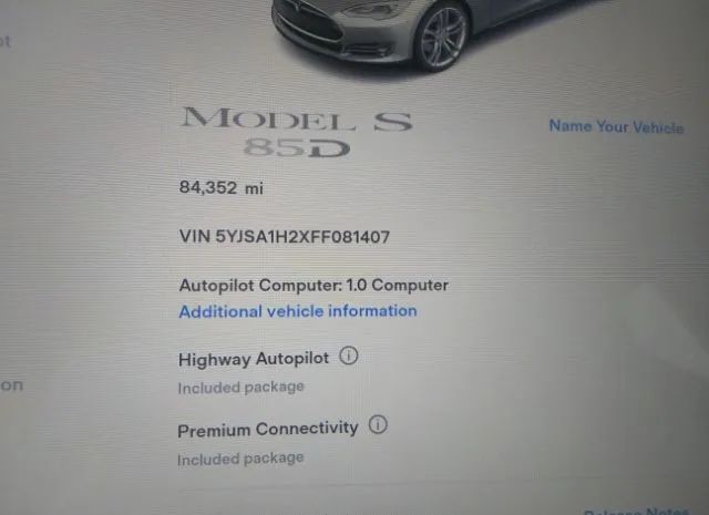 Photo 6 VIN: 5YJSA1H2XFF081407 - TESLA MODEL S 