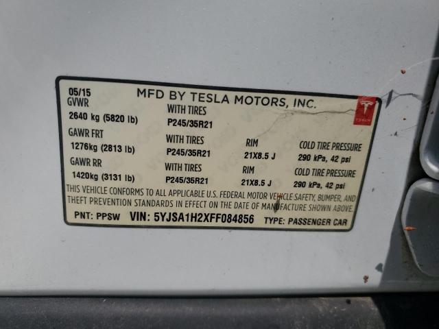 Photo 11 VIN: 5YJSA1H2XFF084856 - TESLA MODEL S 85 