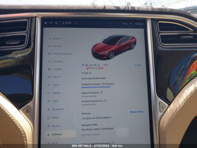 Photo 6 VIN: 5YJSA1H2XFFP71450 - TESLA MODEL S 