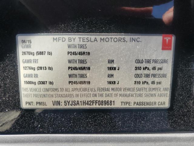 Photo 11 VIN: 5YJSA1H42FF089681 - TESLA MODEL S P8 