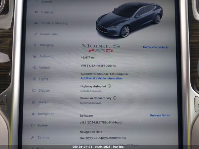 Photo 6 VIN: 5YJSA1H42FF095173 - TESLA MODEL S 