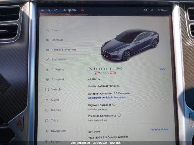 Photo 6 VIN: 5YJSA1H44FF086474 - TESLA MODEL S 