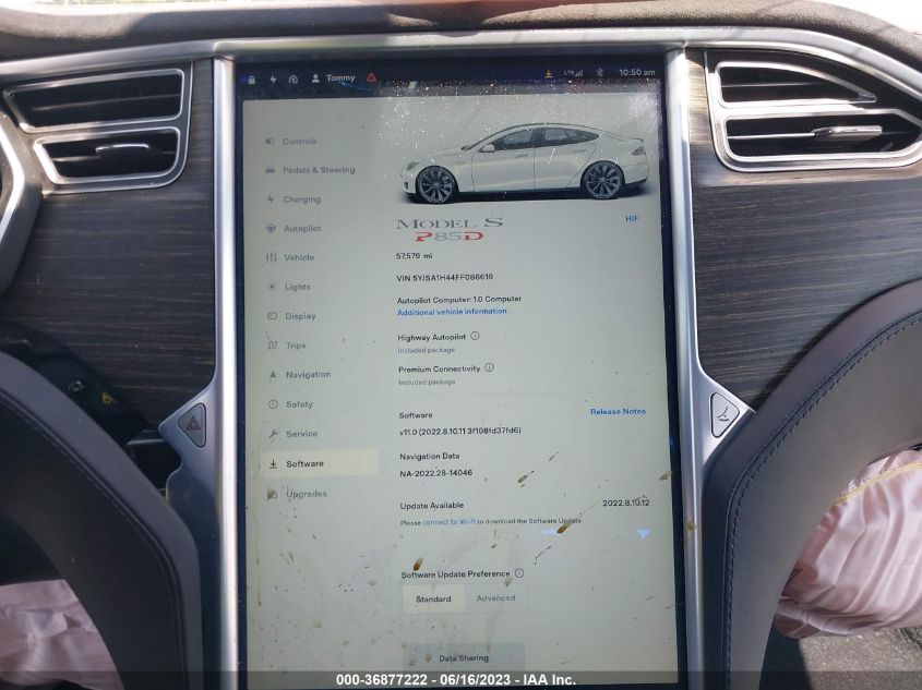 Photo 6 VIN: 5YJSA1H44FF086619 - TESLA MODEL S 