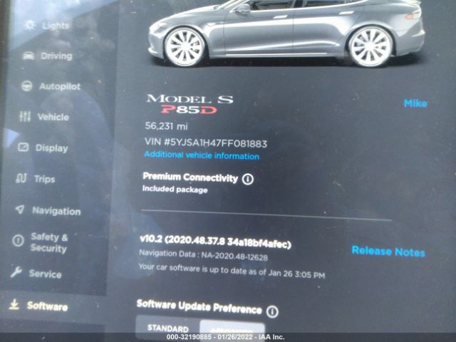 Photo 6 VIN: 5YJSA1H47FF081883 - TESLA MODEL S 