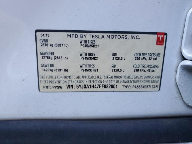 Photo 11 VIN: 5YJSA1H47FF082001 - TESLA MODEL S P8 