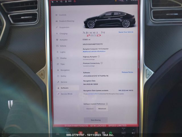 Photo 6 VIN: 5YJSA1H48FF093170 - TESLA MODEL S 