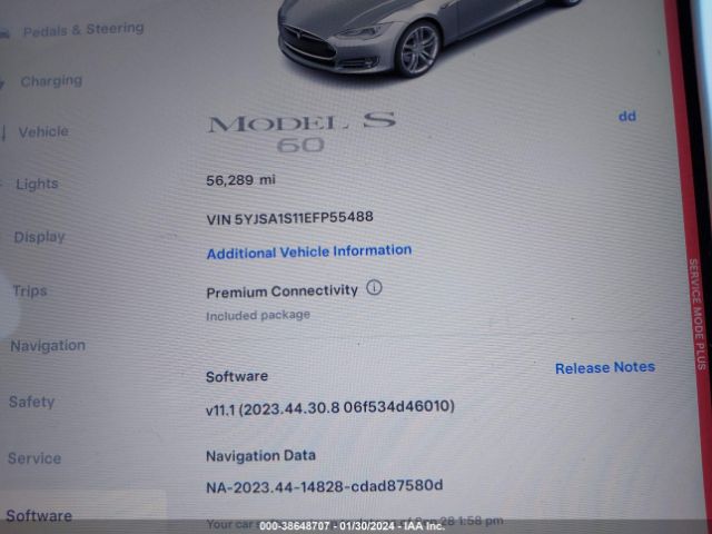 Photo 6 VIN: 5YJSA1S11EFP55488 - TESLA MODEL S 