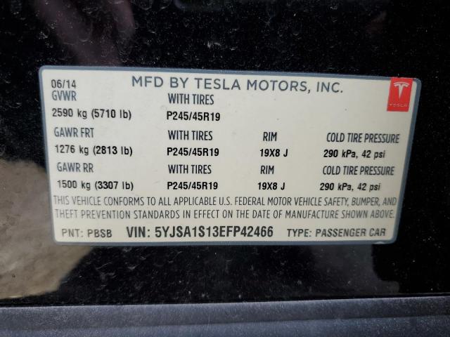 Photo 11 VIN: 5YJSA1S13EFP42466 - TESLA MODEL S 