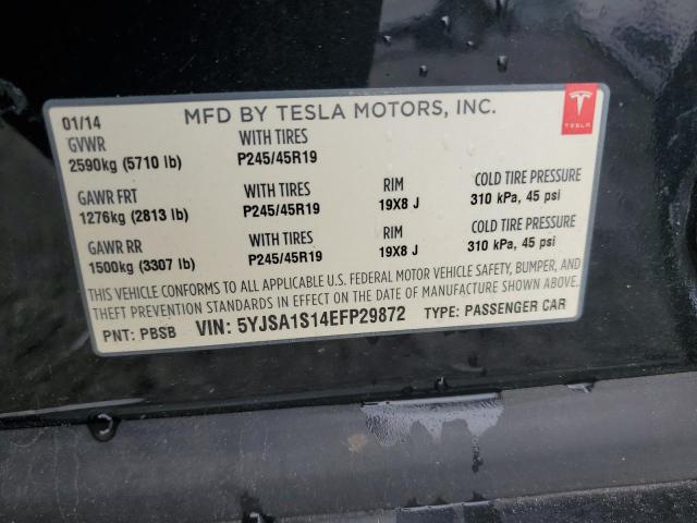 Photo 12 VIN: 5YJSA1S14EFP29872 - TESLA MODEL S 