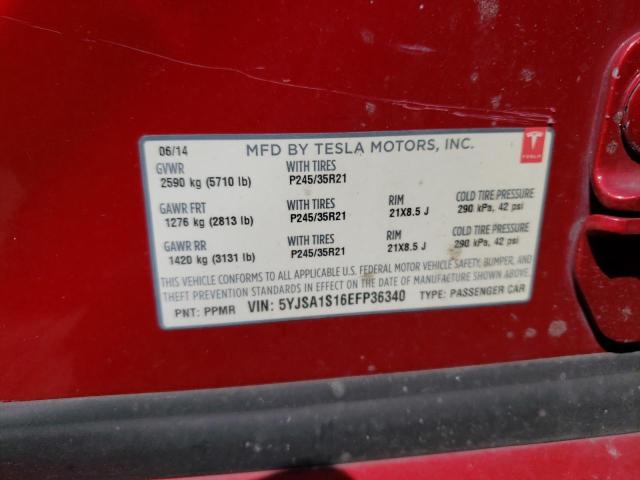 Photo 9 VIN: 5YJSA1S16EFP36340 - TESLA MODEL S 