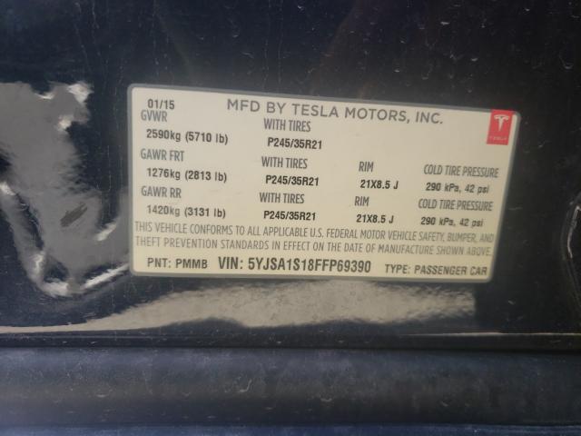 Photo 9 VIN: 5YJSA1S18FFP69390 - TESLA MODEL S 