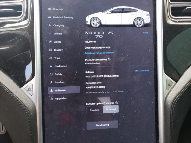 Photo 8 VIN: 5YJSA1S1XEFP41606 - TESLA MODEL S 