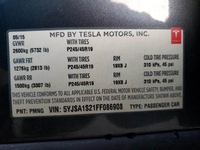 Photo 9 VIN: 5YJSA1S21FF086908 - TESLA MODEL S 70 