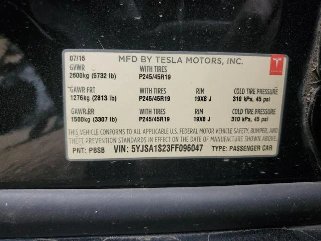 Photo 11 VIN: 5YJSA1S23FF096047 - TESLA MODEL S 70 