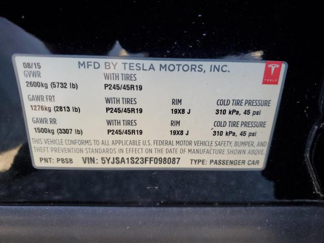 Photo 11 VIN: 5YJSA1S23FF098087 - TESLA MODEL S 